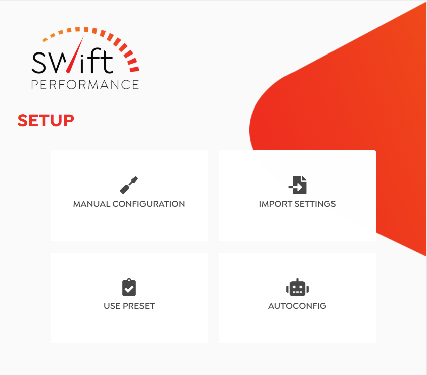 Screenshot Swift Performance Setup Wizard