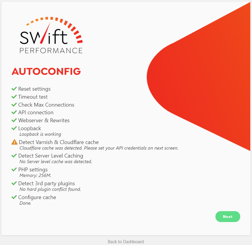 Swift Performance Setup Wizard - Autoconfig