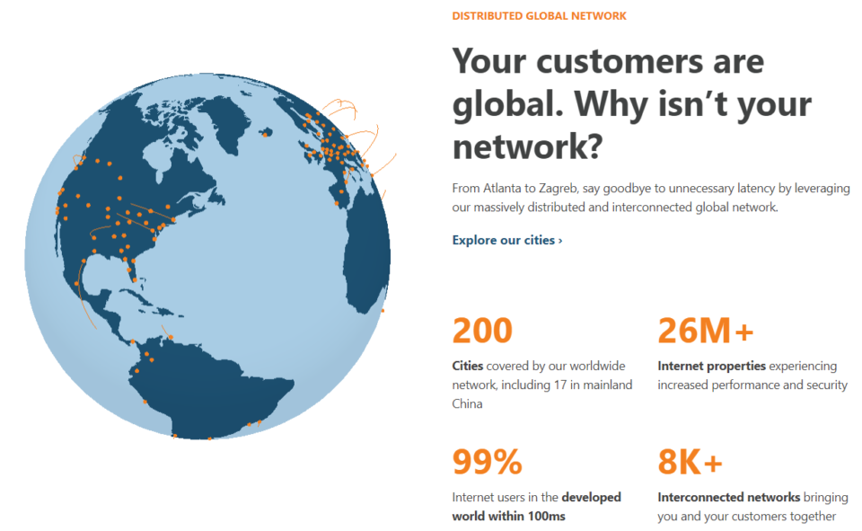 screenshot of Cloudflare global network
