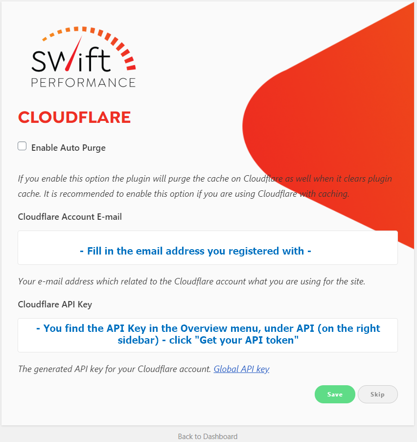 Swift Performance Setup Wizard - Cloudflare